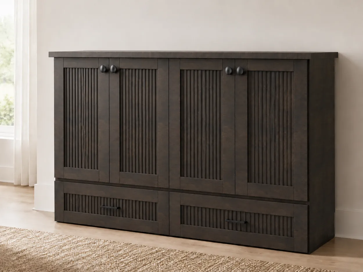 Fluted cabinet bed