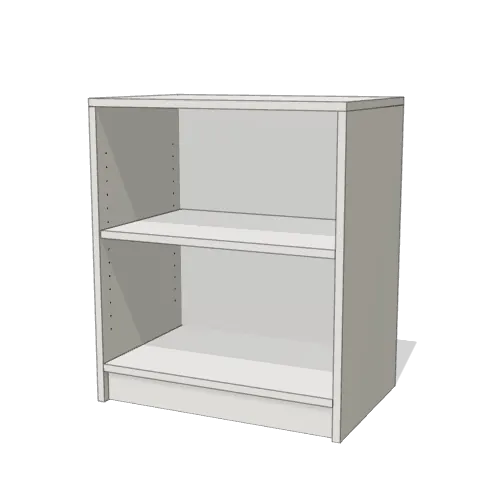 Open Shelves Horizontal Side Cabinet, 24 inches wide, shown in Pure White