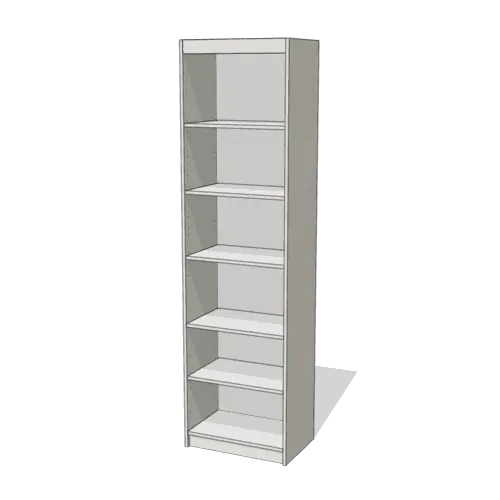 Open Shelves Vertical Side Cabinet, 24 inches wide at a Queen bed’s height, shown in Pure White